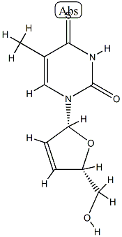 2',3'-didehydro-3'-deoxy-4-thiothymidine 구조식 이미지
