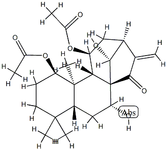 (14R)-1β,11β-Diacetoxy-7α,14-dihydroxykaur-16-en-15-one 구조식 이미지