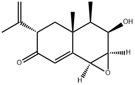 (1aR)-1aβ,3,3a,4,5,7bβ-Hexahydro-2α-hydroxy-5β-isopropenyl-3α,3aα-dimethylnaphth[1,2-b]oxiren-6(2H)-one 구조식 이미지