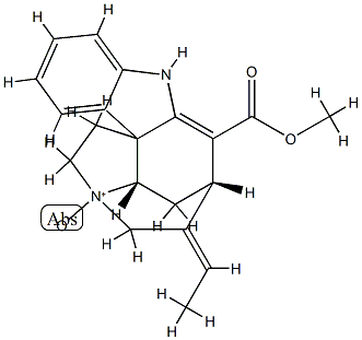 (19E)-2,16,19,20-Tetradehydro-17-methoxy-17-oxocuran 4-oxide 구조식 이미지