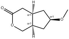 Cyclopenta[c]pyran-3(1H)-one, hexahydro-6-methoxy-, (4aR,6R,7aR)-rel- (9CI) 구조식 이미지