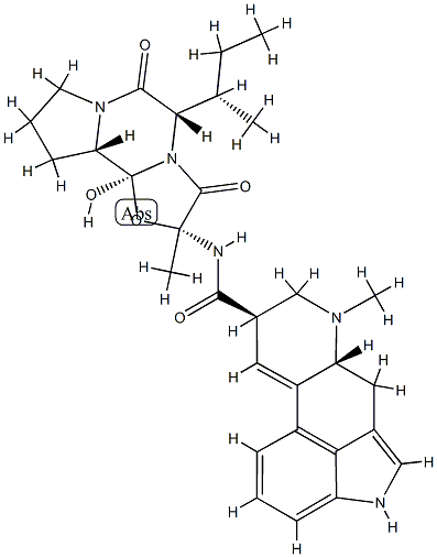 12'-Hydroxy-2'-methyl-5'α-[(S)-1-methylpropyl]ergotaman-3',6',18-trione Structure