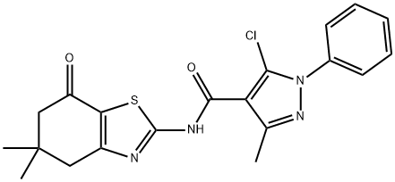 1H-Pyrazole-4-carboxamide,5-chloro-3-methyl-1-phenyl-N-(4,5,6,7-tetrahydro-5,5-dimethyl-7-oxo-2-benzothiazolyl)-(9CI) Structure