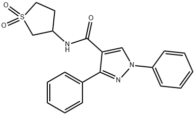 1H-Pyrazole-4-carboxamide,1,3-diphenyl-N-(tetrahydro-1,1-dioxido-3-thienyl)-(9CI) 구조식 이미지