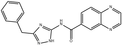 6-Quinoxalinecarboxamide,N-[3-(phenylmethyl)-1H-1,2,4-triazol-5-yl]-(9CI) 구조식 이미지