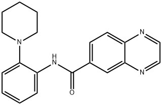 6-Quinoxalinecarboxamide,N-[2-(1-piperidinyl)phenyl]-(9CI) Structure