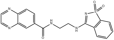 6-Quinoxalinecarboxamide,N-[2-[(1,1-dioxido-1,2-benzisothiazol-3-yl)amino]ethyl]-(9CI) 구조식 이미지
