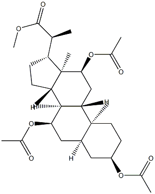 (20S)-3α,7α,12α-Tris(acetyloxy)-5β-pregnane-20-carboxylic acid methyl ester 구조식 이미지