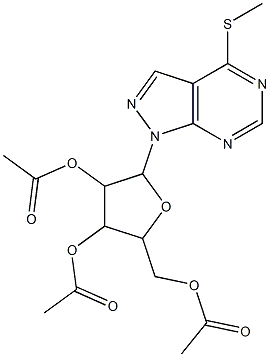 [3,4-diacetyloxy-5-(5-methylsulfanyl-2,4,8,9-tetrazabicyclo[4.3.0]nona -2,4,7,10-tetraen-9-yl)oxolan-2-yl]methyl acetate Structure