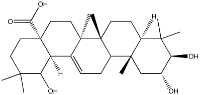 2α,3β,18-Trihydroxyolean-12-en-28-oic acid 구조식 이미지