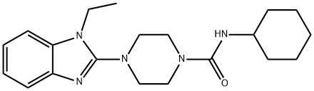 1-Piperazinecarboxamide,N-cyclohexyl-4-(1-ethyl-1H-benzimidazol-2-yl)-(9CI) 구조식 이미지