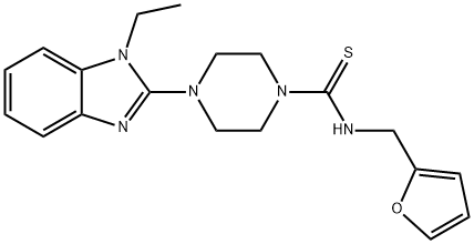1-Piperazinecarbothioamide,4-(1-ethyl-1H-benzimidazol-2-yl)-N-(2-furanylmethyl)-(9CI) Structure