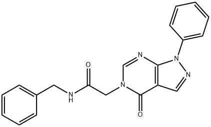 5H-Pyrazolo[3,4-d]pyrimidine-5-acetamide,1,4-dihydro-4-oxo-1-phenyl-N-(phenylmethyl)-(9CI) 구조식 이미지