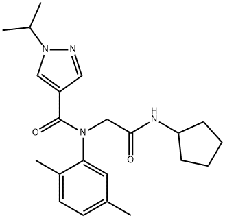 1H-Pyrazole-4-carboxamide,N-[2-(cyclopentylamino)-2-oxoethyl]-N-(2,5-dimethylphenyl)-1-(1-methylethyl)-(9CI) 구조식 이미지