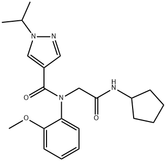 1H-Pyrazole-4-carboxamide,N-[2-(cyclopentylamino)-2-oxoethyl]-N-(2-methoxyphenyl)-1-(1-methylethyl)-(9CI) Structure