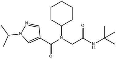 1H-Pyrazole-4-carboxamide,N-cyclohexyl-N-[2-[(1,1-dimethylethyl)amino]-2-oxoethyl]-1-(1-methylethyl)-(9CI) 구조식 이미지