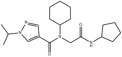 1H-Pyrazole-4-carboxamide,N-cyclohexyl-N-[2-(cyclopentylamino)-2-oxoethyl]-1-(1-methylethyl)-(9CI) 구조식 이미지