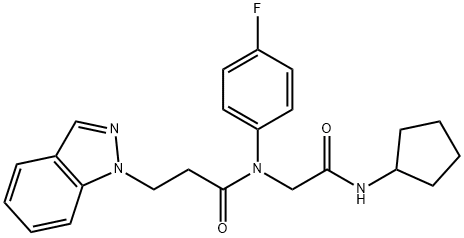 1H-Indazole-1-propanamide,N-[2-(cyclopentylamino)-2-oxoethyl]-N-(4-fluorophenyl)-(9CI) 구조식 이미지