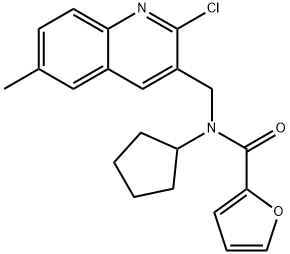 2-Furancarboxamide,N-[(2-chloro-6-methyl-3-quinolinyl)methyl]-N-cyclopentyl-(9CI) Structure