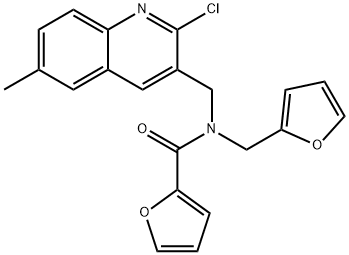 2-Furancarboxamide,N-[(2-chloro-6-methyl-3-quinolinyl)methyl]-N-(2-furanylmethyl)-(9CI) 구조식 이미지
