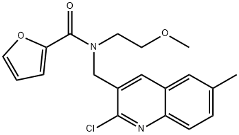 2-Furancarboxamide,N-[(2-chloro-6-methyl-3-quinolinyl)methyl]-N-(2-methoxyethyl)-(9CI) Structure