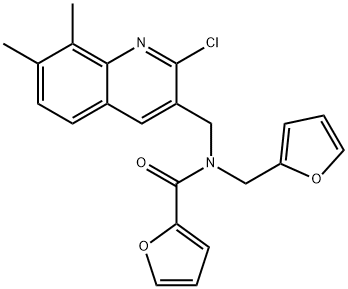 2-Furancarboxamide,N-[(2-chloro-7,8-dimethyl-3-quinolinyl)methyl]-N-(2-furanylmethyl)-(9CI) Structure