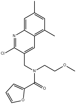 2-Furancarboxamide,N-[(2-chloro-5,7-dimethyl-3-quinolinyl)methyl]-N-(2-methoxyethyl)-(9CI) 구조식 이미지