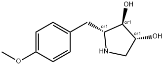 3,4-Pyrrolidinediol, 2-[(4-methoxyphenyl)methyl]-, (2R,3R,4R)-rel- (9CI) Structure