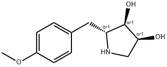 3,4-Pyrrolidinediol, 2-[(4-methoxyphenyl)methyl]-, (2R,3R,4S)-rel- (9CI) 구조식 이미지