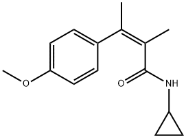 (Z)-N-Cyclopropyl-α,β-dimethyl-4-methoxycinnamamide 구조식 이미지