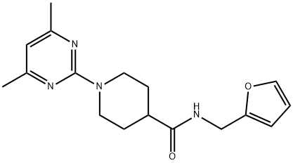 4-Piperidinecarboxamide,1-(4,6-dimethyl-2-pyrimidinyl)-N-(2-furanylmethyl)-(9CI) Structure