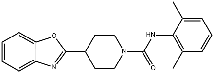 1-Piperidinecarboxamide,4-(2-benzoxazolyl)-N-(2,6-dimethylphenyl)-(9CI) 구조식 이미지