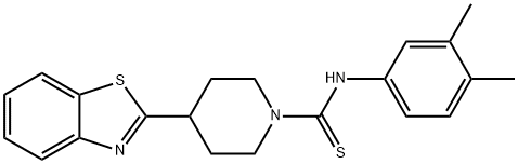 1-Piperidinecarbothioamide,4-(2-benzothiazolyl)-N-(3,4-dimethylphenyl)-(9CI) Structure