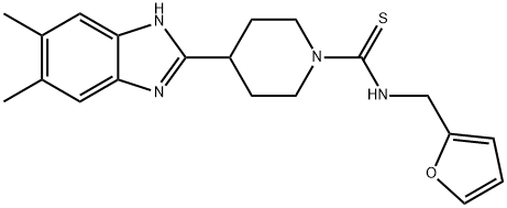 1-Piperidinecarbothioamide,4-(5,6-dimethyl-1H-benzimidazol-2-yl)-N-(2-furanylmethyl)-(9CI) 구조식 이미지