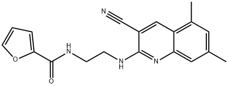 2-Furancarboxamide,N-[2-[(3-cyano-5,7-dimethyl-2-quinolinyl)amino]ethyl]-(9CI) 구조식 이미지