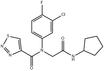 1,2,3-Thiadiazole-4-carboxamide,N-(3-chloro-4-fluorophenyl)-N-[2-(cyclopentylamino)-2-oxoethyl]-(9CI) Structure