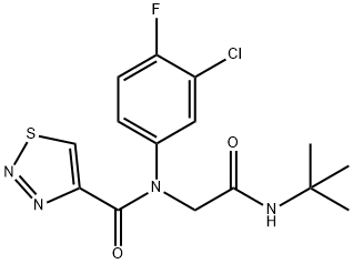 1,2,3-Thiadiazole-4-carboxamide,N-(3-chloro-4-fluorophenyl)-N-[2-[(1,1-dimethylethyl)amino]-2-oxoethyl]-(9CI) Structure