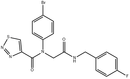 1,2,3-Thiadiazole-4-carboxamide,N-(4-bromophenyl)-N-[2-[[(4-fluorophenyl)methyl]amino]-2-oxoethyl]-(9CI) 구조식 이미지