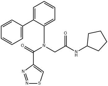 1,2,3-Thiadiazole-4-carboxamide,N-[1,1-biphenyl]-2-yl-N-[2-(cyclopentylamino)-2-oxoethyl]-(9CI) 구조식 이미지