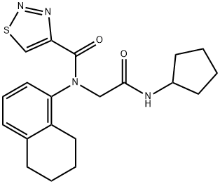 1,2,3-Thiadiazole-4-carboxamide,N-[2-(cyclopentylamino)-2-oxoethyl]-N-(5,6,7,8-tetrahydro-1-naphthalenyl)-(9CI) Structure