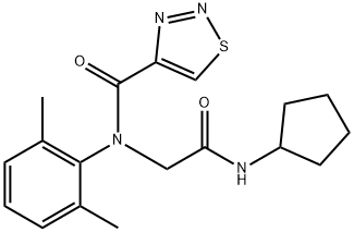 1,2,3-Thiadiazole-4-carboxamide,N-[2-(cyclopentylamino)-2-oxoethyl]-N-(2,6-dimethylphenyl)-(9CI) 구조식 이미지