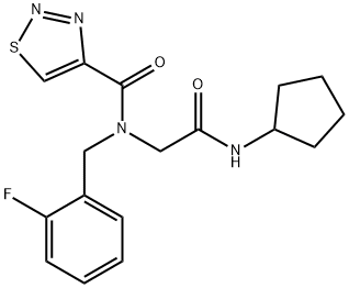 1,2,3-Thiadiazole-4-carboxamide,N-[2-(cyclopentylamino)-2-oxoethyl]-N-[(2-fluorophenyl)methyl]-(9CI) 구조식 이미지