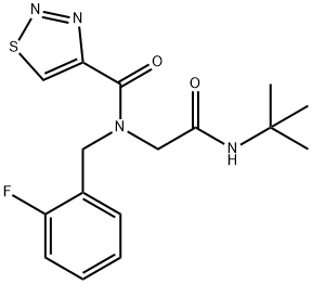1,2,3-Thiadiazole-4-carboxamide,N-[2-[(1,1-dimethylethyl)amino]-2-oxoethyl]-N-[(2-fluorophenyl)methyl]-(9CI) Structure