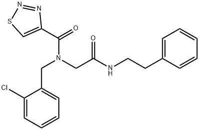 1,2,3-Thiadiazole-4-carboxamide,N-[(2-chlorophenyl)methyl]-N-[2-oxo-2-[(2-phenylethyl)amino]ethyl]-(9CI) 구조식 이미지