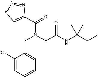 1,2,3-Thiadiazole-4-carboxamide,N-[(2-chlorophenyl)methyl]-N-[2-[(1,1-dimethylpropyl)amino]-2-oxoethyl]-(9CI) Structure
