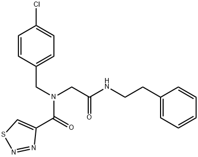 1,2,3-Thiadiazole-4-carboxamide,N-[(4-chlorophenyl)methyl]-N-[2-oxo-2-[(2-phenylethyl)amino]ethyl]-(9CI) Structure