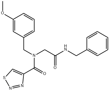 1,2,3-Thiadiazole-4-carboxamide,N-[(3-methoxyphenyl)methyl]-N-[2-oxo-2-[(phenylmethyl)amino]ethyl]-(9CI) 구조식 이미지