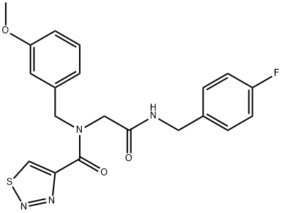 1,2,3-Thiadiazole-4-carboxamide,N-[2-[[(4-fluorophenyl)methyl]amino]-2-oxoethyl]-N-[(3-methoxyphenyl)methyl]-(9CI) 구조식 이미지