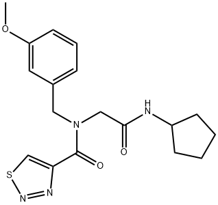1,2,3-Thiadiazole-4-carboxamide,N-[2-(cyclopentylamino)-2-oxoethyl]-N-[(3-methoxyphenyl)methyl]-(9CI) 구조식 이미지