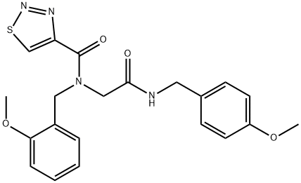 1,2,3-Thiadiazole-4-carboxamide,N-[(2-methoxyphenyl)methyl]-N-[2-[[(4-methoxyphenyl)methyl]amino]-2-oxoethyl]-(9CI) 구조식 이미지
